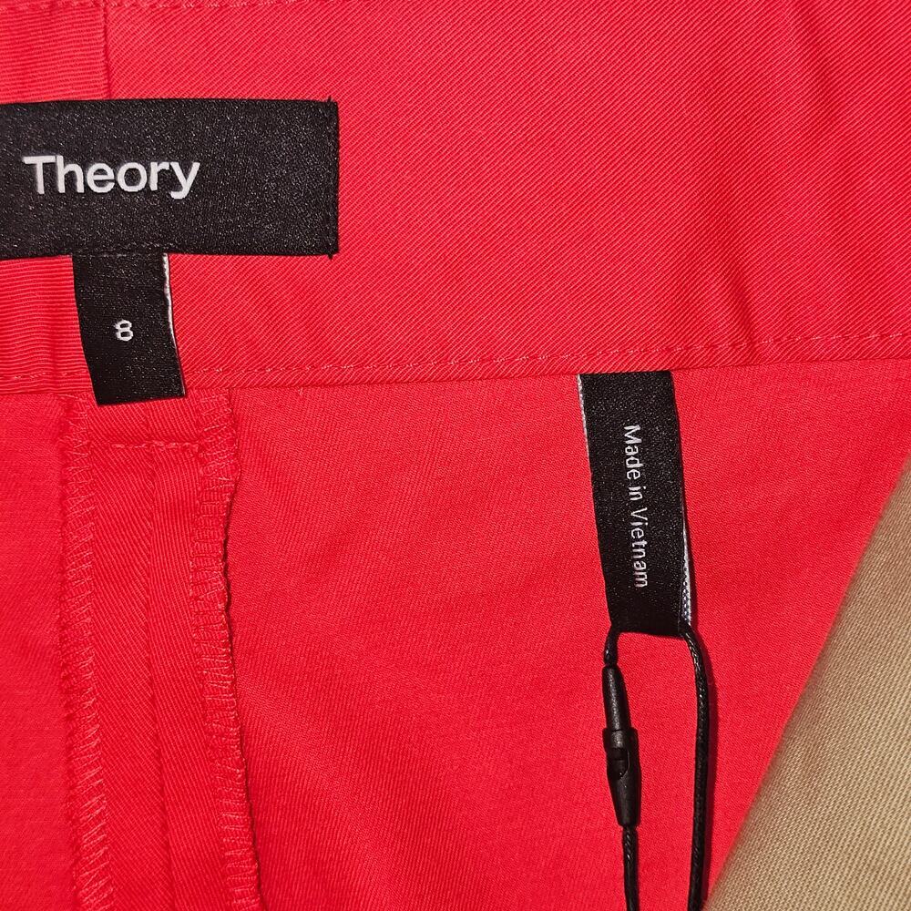 Theory High-Waist Wide-Leg Pant in Stretch Cotton Twill size 8 - Picture 5 of 9